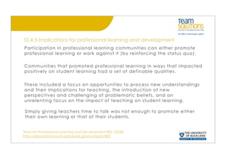 Promoting Teacher Learning