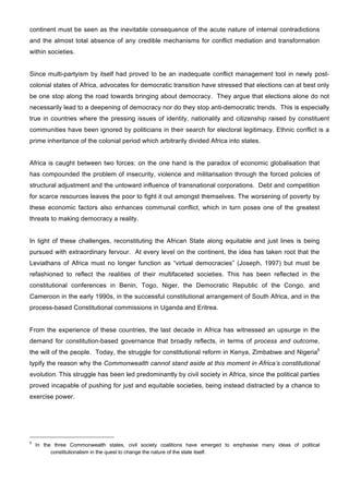 Promoting a culture of constitutionalism and democracy in africa | PDF