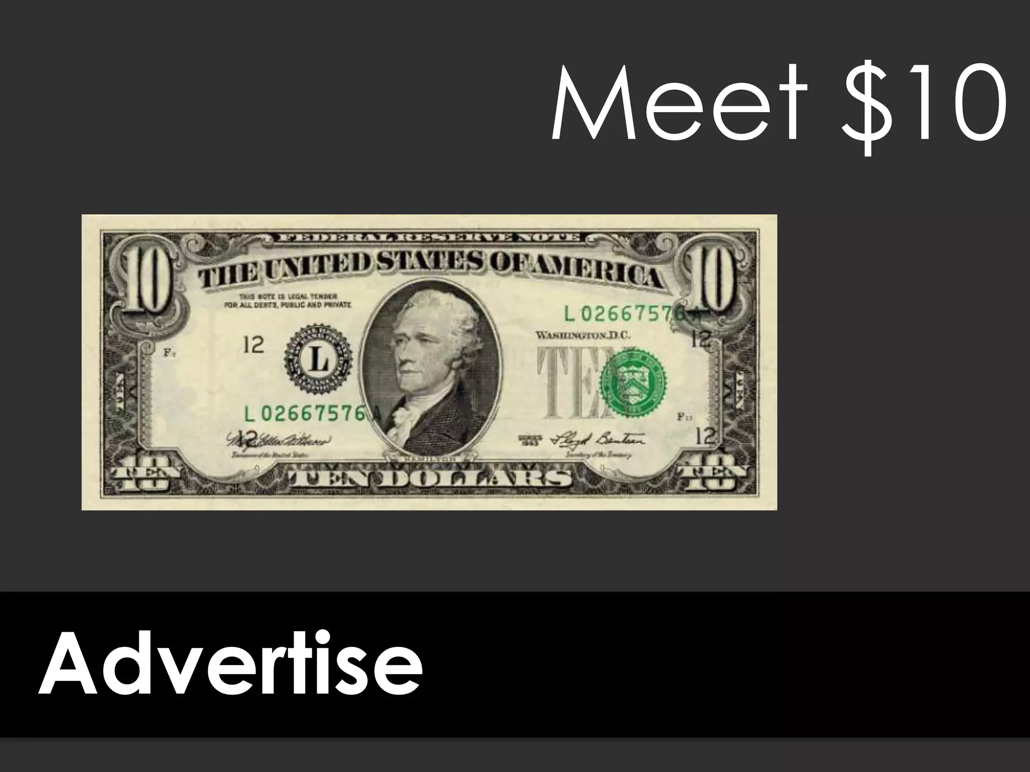 Advertise
Meet $10
 