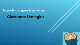 Promoting a growth mind-set
Classroom Strategies
 