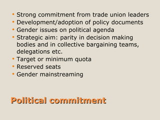Promoting gender equality in trade unions 1 | PPT
