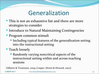 Program Common Stimuli Promoting independence YAI | PPT