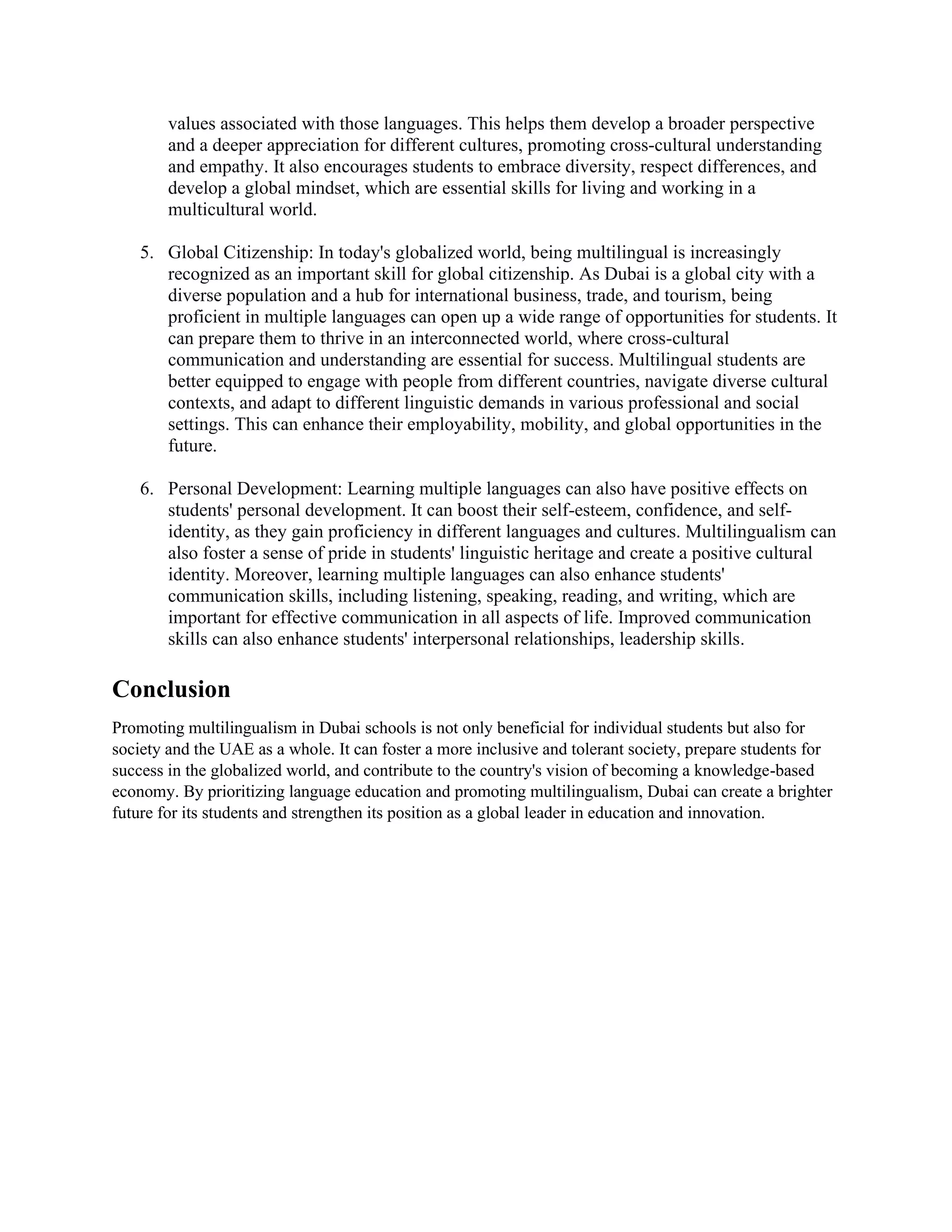 Promoting Multilingualism: Language Education in Dubai Schools | PDF