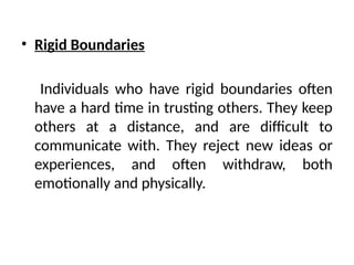 Promoting Self-Esteem: Development of self esteem, Boundaries | PPTX