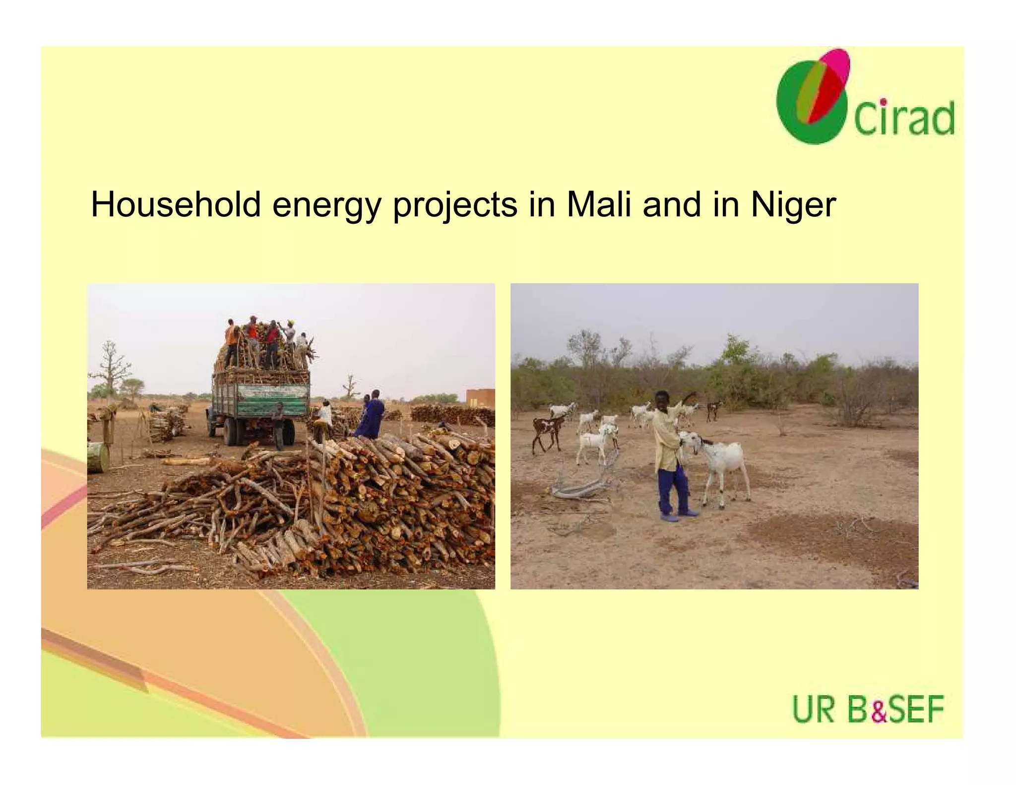 Household energy projects in Mali and in Niger
 