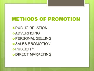 Methods Of Promotion Promotional Strategies | PPTX