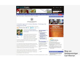 Blog von
        Nobelpreisträger
        Carl Wieman
 