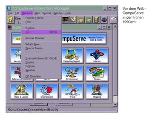 Vor dem Web ­
        CompuServe
        in den frühen
        1990ern




     
 