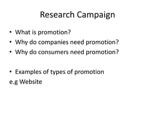Promotional campaign | PPT