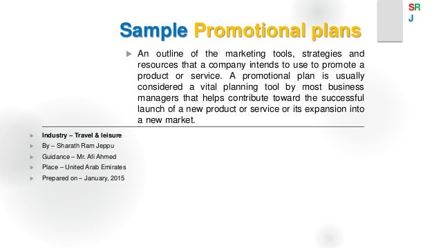 promotional activity in business plan
