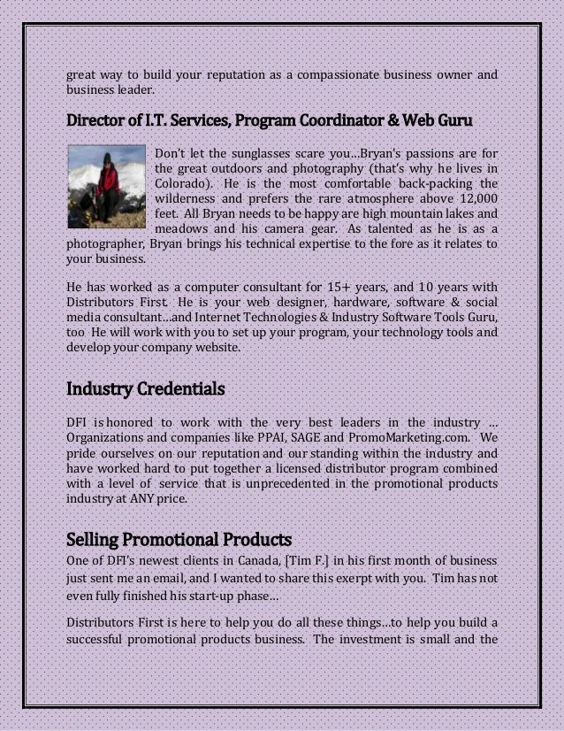 Promotional products distributor