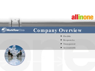 Company Overview Flexible Responsive Transparent Accountable 