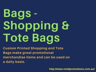 Custom Branded Shopping and Tote Bags | Vivid Promotions