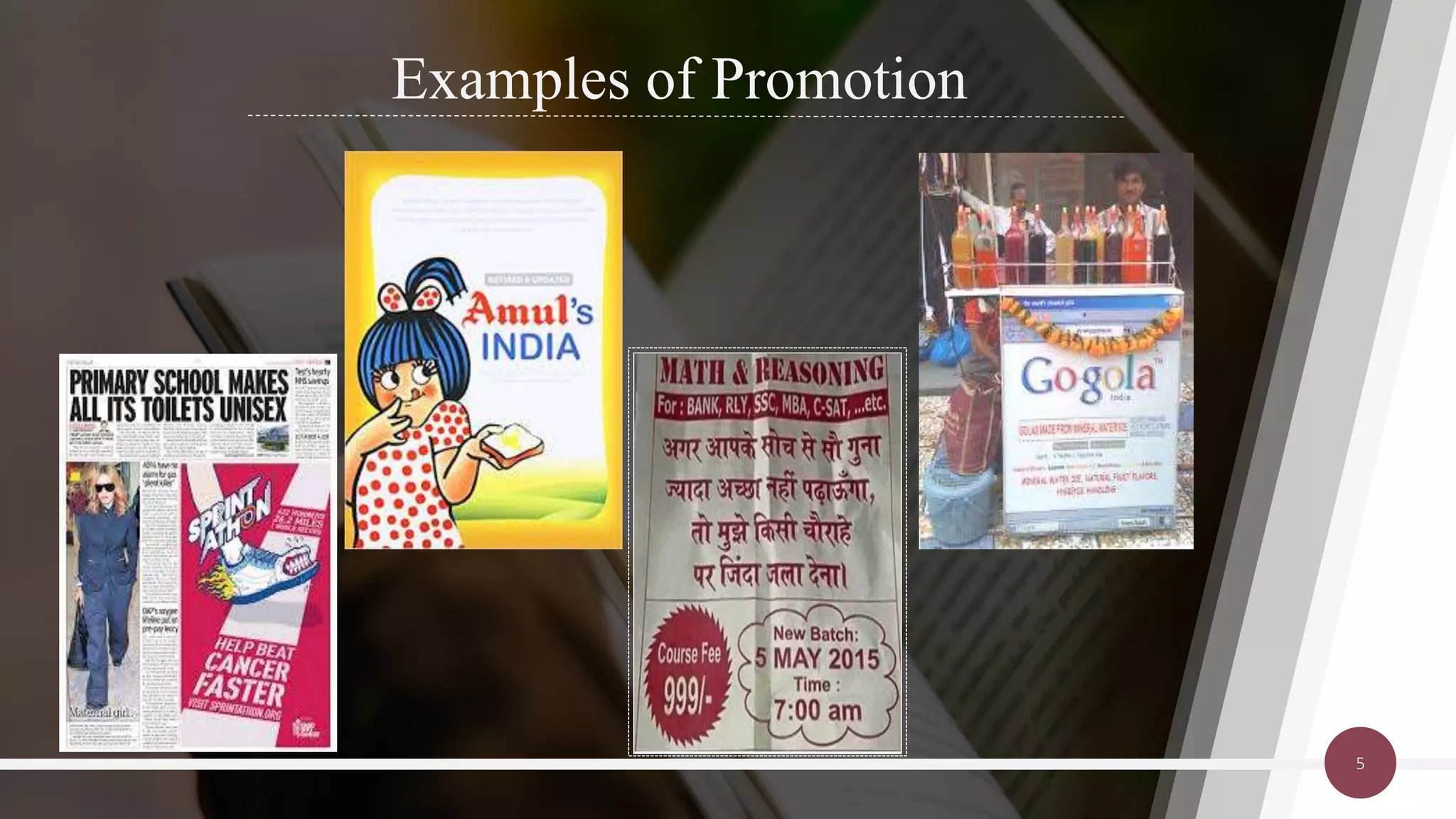 Examples of Promotion
5
j
 