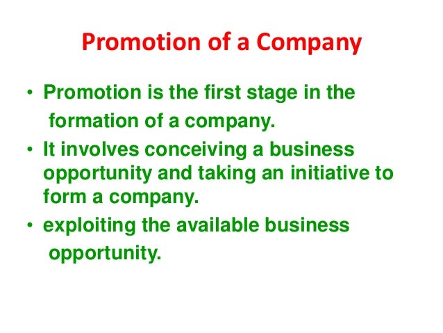promotion of a company promotion in company