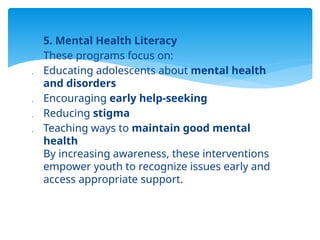 Promotion of Mental Health in Adolescents.pptx
