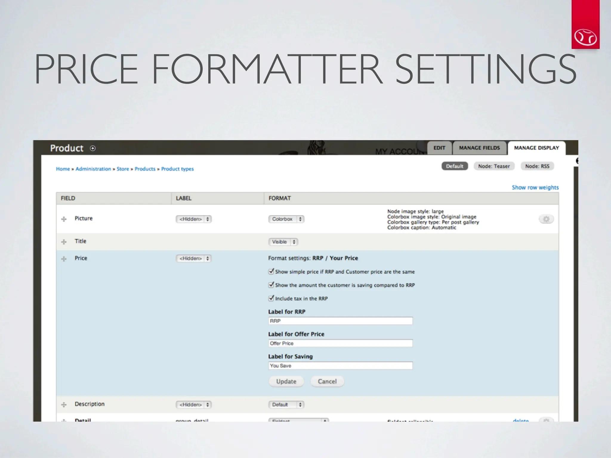 PRICE FORMATTER SETTINGS
 