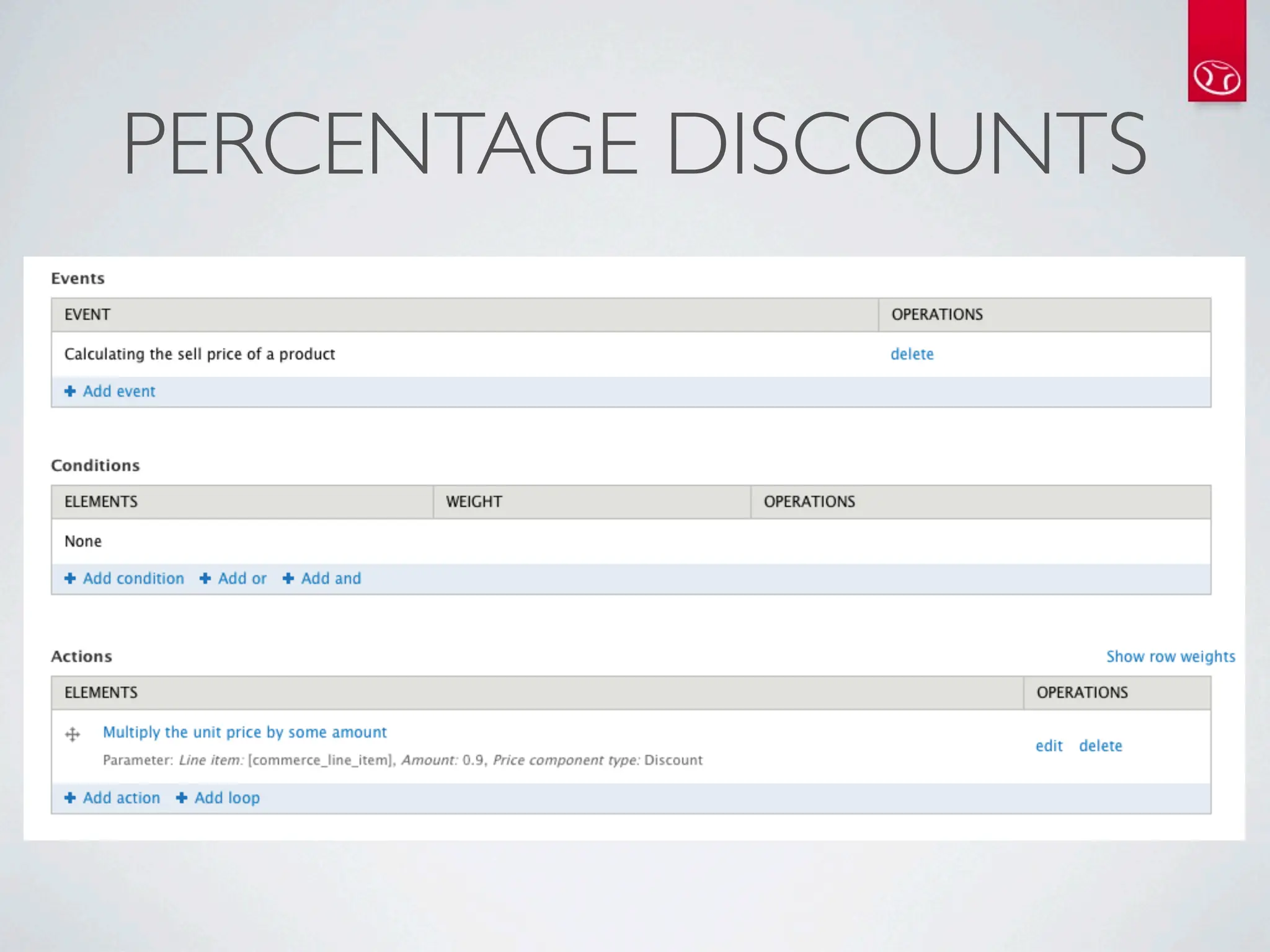 PERCENTAGE DISCOUNTS
 