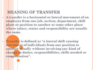 MEANING OF TRANSFER
 