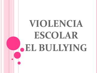 VIOLENCIA
ESCOLAR
EL BULLYING

 
