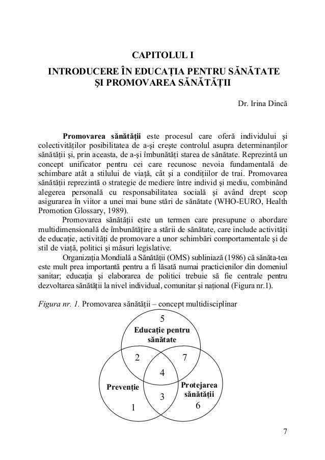Promovarea Sanatatii Si Educatie Pentru Sanatate