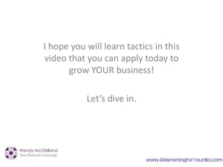 I hope you will learn tactics in this
video that you can apply today to
grow YOUR business!
Let’s dive in.
 