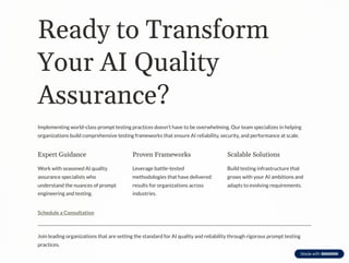 Prompt Testing in LLMs: The New Frontier of AI Quality Assurance | PDF