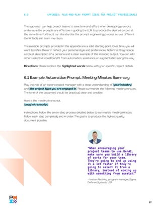 Prompt Engineering Generative AI for Project Manager | PDF