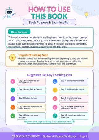 How to Write Correct Prompts | 10-Page Student AI Prompt Guide by CA ...