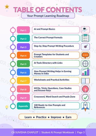 Correct Prompting How to Write Correct Prompts | 10-Page Student AI Prompt Guide by CA ...