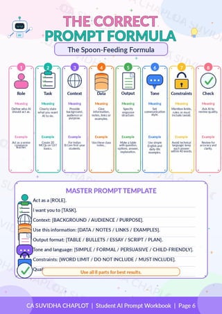 How to Write Correct Prompts | 10-Page Student AI Prompt Guide by CA ...