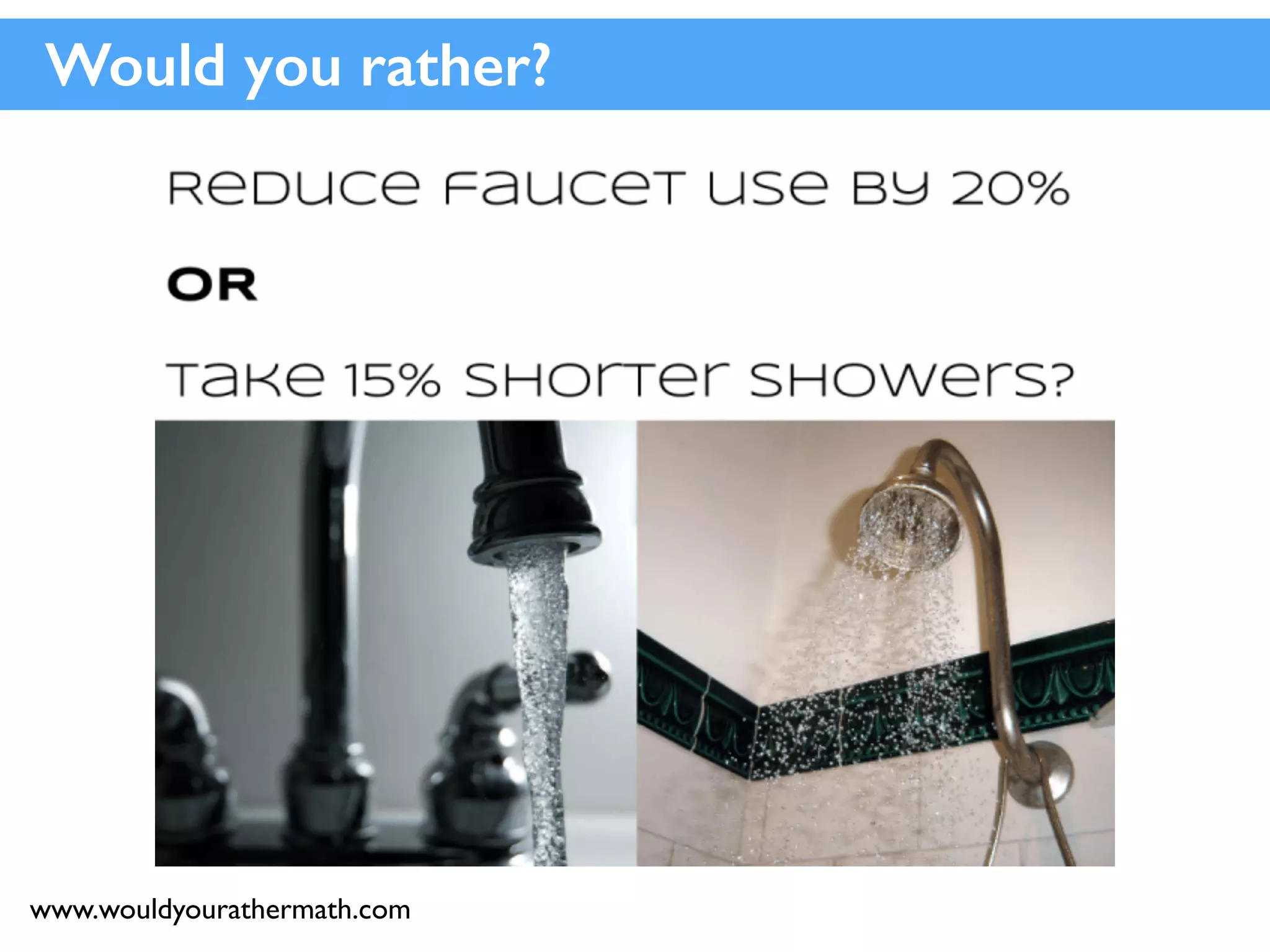 www.wouldyourathermath.com
Would you rather?
 
