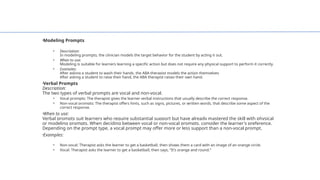 Comprehensive Guide to ABA Prompts for Effective Learning | PPTX