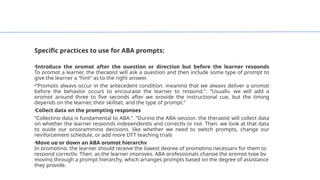 Comprehensive Guide to ABA Prompts for Effective Learning | PPTX