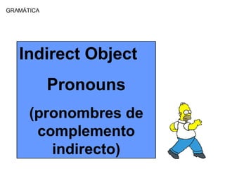 GRAM Á TICA Indirect Object Pronouns (pronombres de complemento indirecto) 