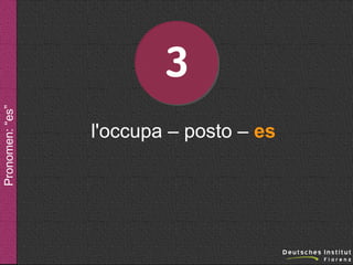 Pronomen: “es”

3
l'occupa – posto – es

 