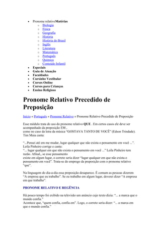 Pronome Relativo, PDF, Pronome
