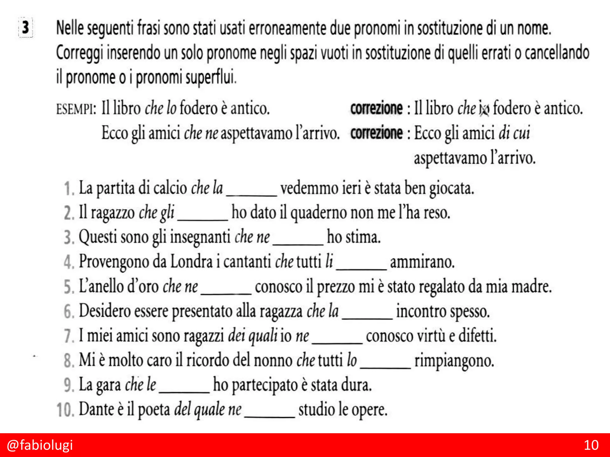 pronomi relativi in francese esercizi