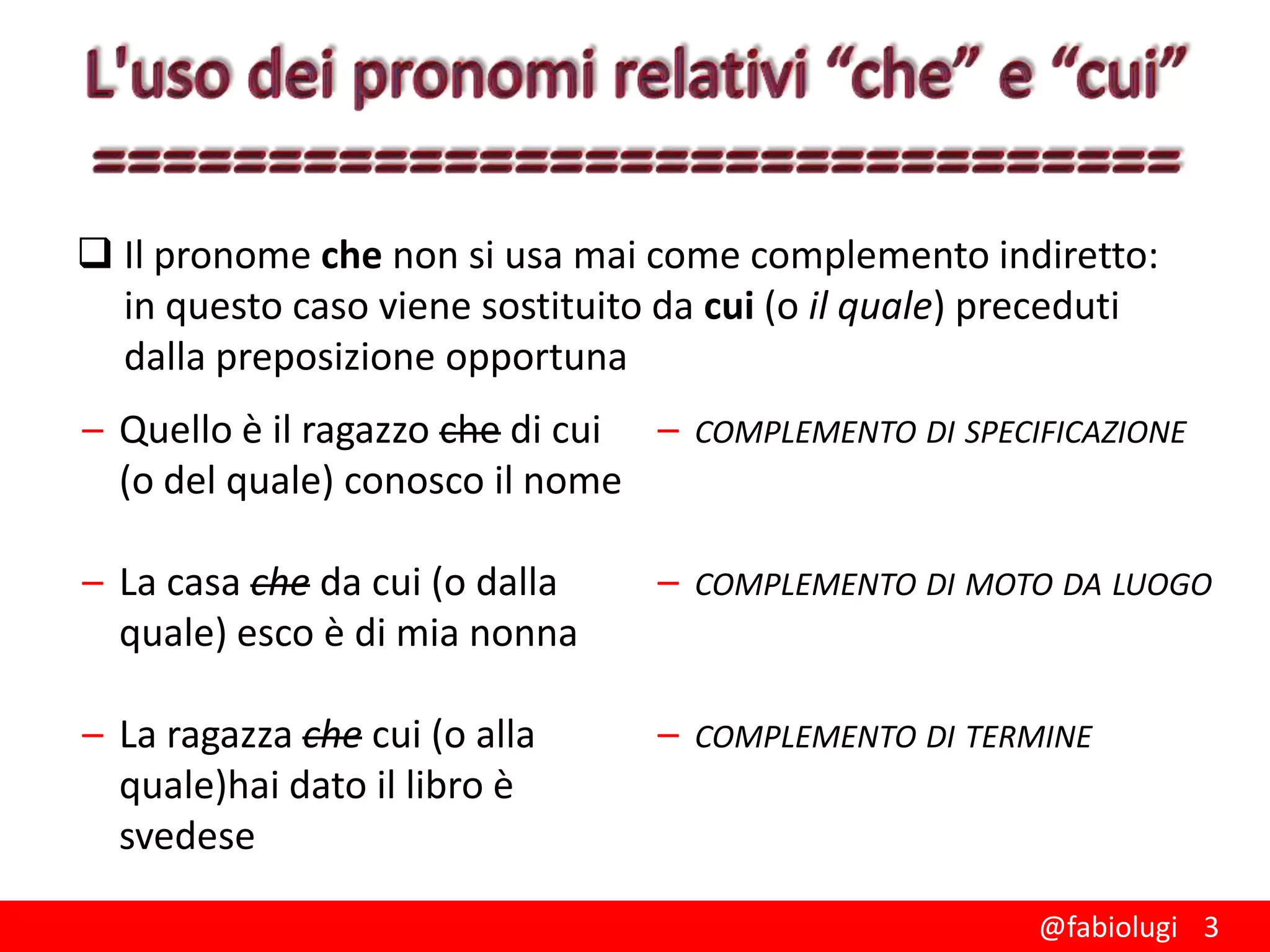 Pronomi relativi | PPT