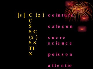 ceinture caleçon sucre sciences poisson attention soixante C (2) Ç S SC (2) SS TI X [s] 