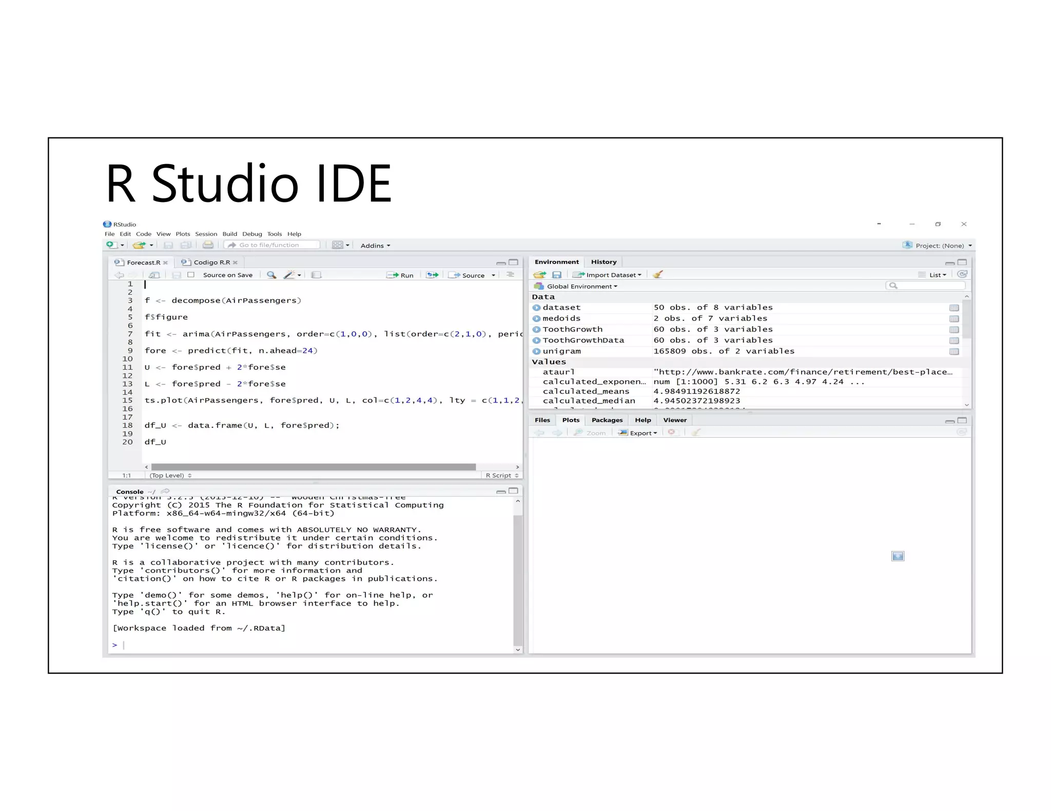 R Studio IDE
 