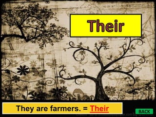 They are farmers. = Their   BACK
 