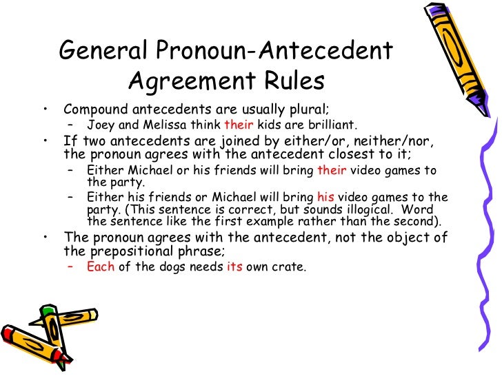 pronoun antecedent agreement