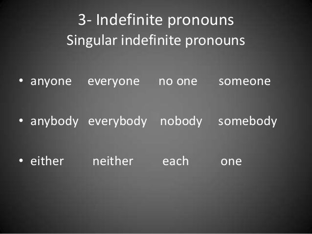 Pronoun agreement