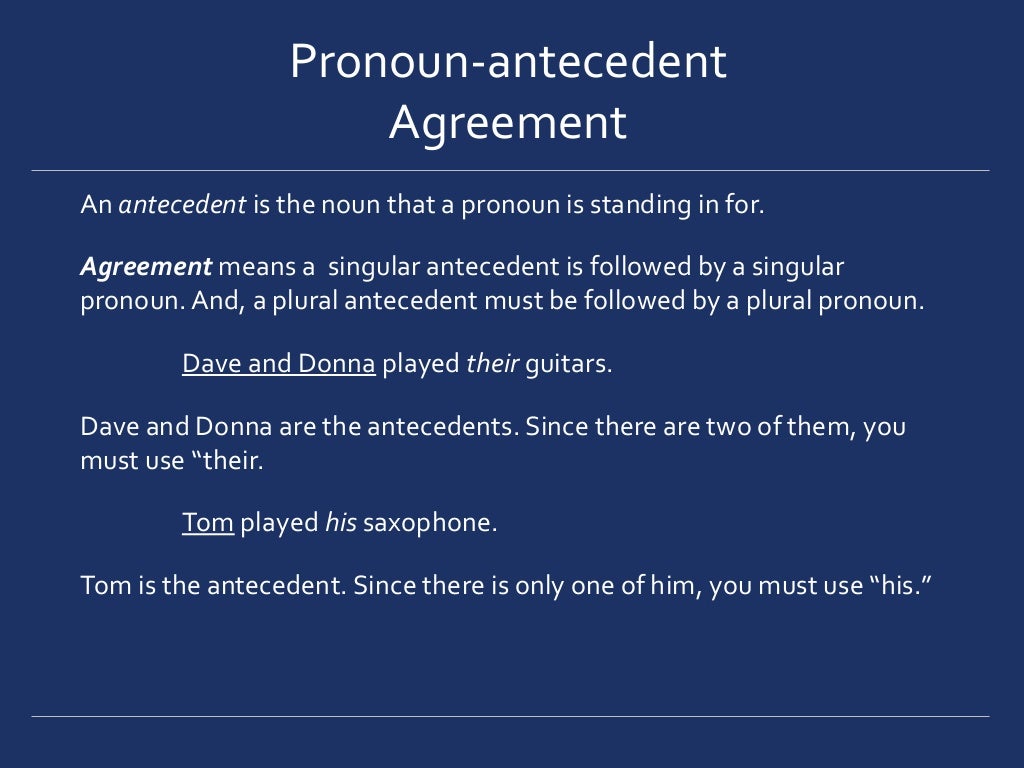 Pronoun agreement