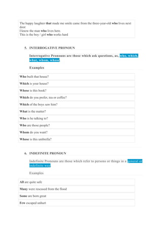 Pronoun and its types | DOCX