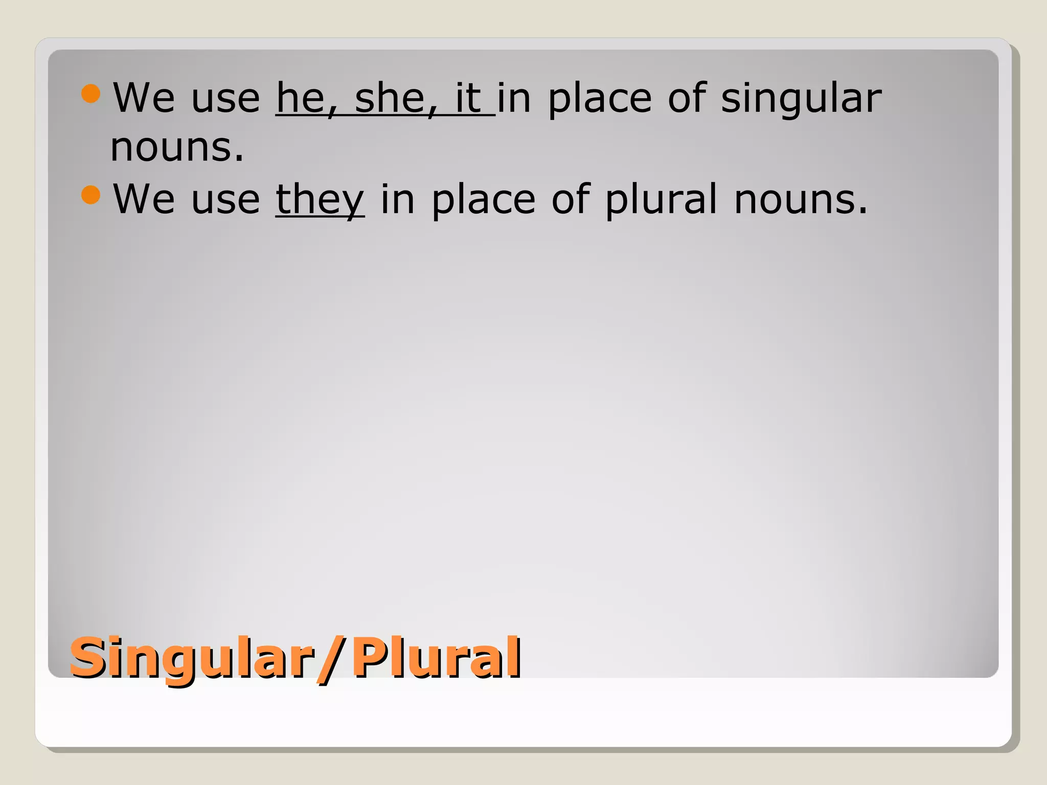 Pronouns (He, She, It, They) | PPT