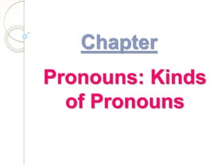 Chapter
Pronouns: Kinds
of Pronouns
 