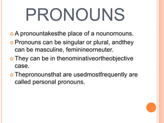 Pronouns Explanation | PPT