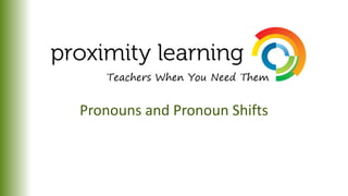 Pronouns and Pronoun Shifts
 